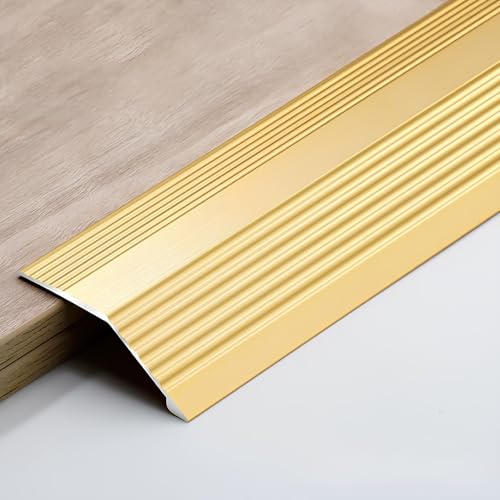 90cm Aluminium Boden Übergangsleiste, zum Füllen von Fugen zwischen Türöffnungen, Fliesen und Laminatübergängen mit Einer Höhe von 1 bis 4 cm(Gold,3.5cm/1.37in) von HAOKKV