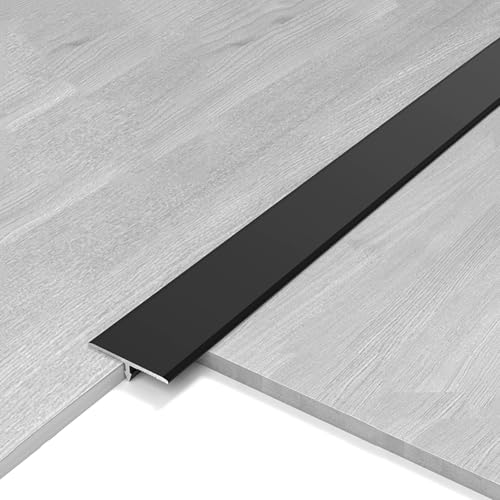 90cm × 3Stück T-Profil Aluminium, Übergangsleiste Boden, Bodenkantenleiste, für Türschwellen und Verbindungsböden aus Laminatbodenfliesen(Black,3.3cm) von HAOKKV