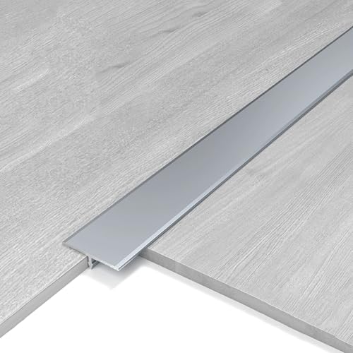 90cm × 3Stück T-Profil Aluminium, Übergangsleiste Boden, Bodenkantenleiste, für Türschwellen und Verbindungsböden aus Laminatbodenfliesen(Gray,0.8cm) von HAOKKV