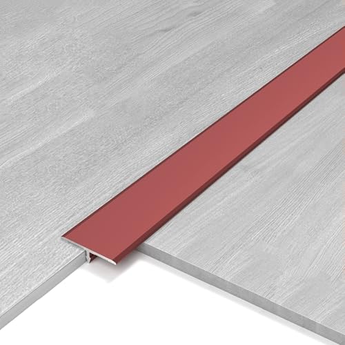 90cm × 3Stück T-Profil Aluminium, Übergangsleiste Boden, Bodenkantenleiste, für Türschwellen und Verbindungsböden aus Laminatbodenfliesen(Red,3.3cm) von HAOKKV