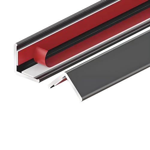 Abziehen Und Aufkleben Fliesenkantenleiste/Selbstklebend Abdeckleiste/Aluminium Boden-Leiste/Zierleiste (1er-Pack)(Gray,4 * 4cm) von HAOKKV