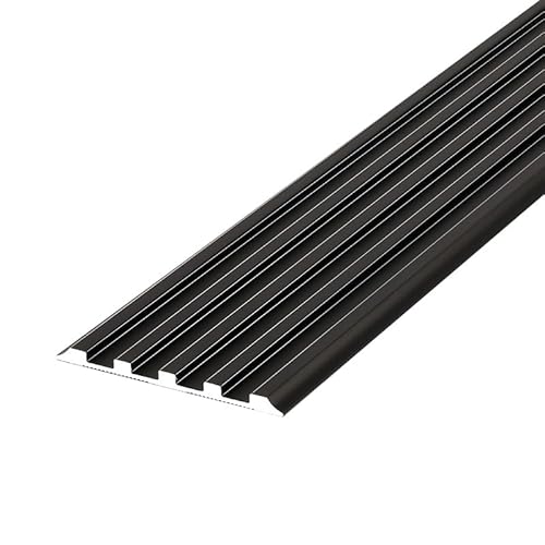 Aluminium Boden-Leiste, Bodenprofil Für Türschwelle, Für Türöffnungen, Tür-/Fliesen-/Schwellenreduzierer, Türkantenverkleidung 100cm(Black,40mm) von HAOKKV