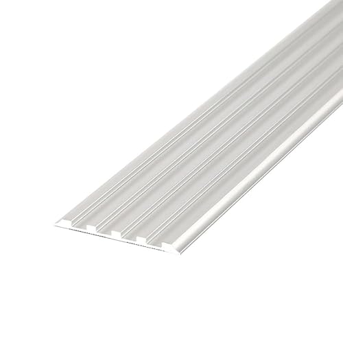Aluminium Boden-Leiste, Bodenprofil Für Türschwelle, Für Türöffnungen, Tür-/Fliesen-/Schwellenreduzierer, Türkantenverkleidung 100cm(Silver,49.5mm) von HAOKKV