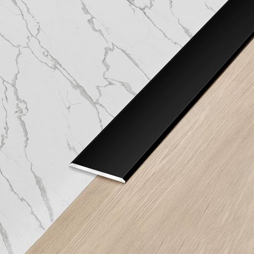 Aluminium Boden-Leiste, Flache Trennleiste Für Laminatböden/Holzböden/LVT – Metallplatte Zum Verbinden Von Böden/Füllen Von Lücken(Black,10mm) von HAOKKV