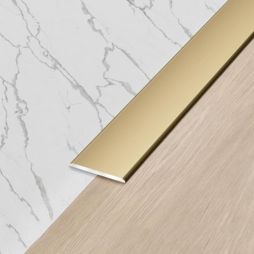 Aluminium Boden-Leiste, Flache Trennleiste Für Laminatböden/Holzböden/LVT – Metallplatte Zum Verbinden Von Böden/Füllen Von Lücken(Gold,35mm) von HAOKKV