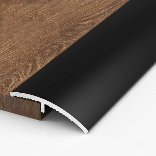 Aluminium-Bodenübergangsleiste, Bodenreduzierer, Schwellenrampe, geeignet für Türöffnungen, Fliesen, Vinylböden, Laminatdielen, 90cm*3pcs(Black,20mm) von HAOKKV
