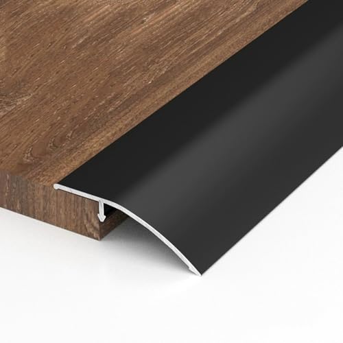Aluminium-Bodenübergangsleiste, Bodenreduzierer, Schwellenrampe, geeignet für Türöffnungen, Fliesen, Vinylböden, Laminatdielen, 90cm*3pcs(Black,45mm) von HAOKKV