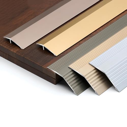 Aluminium-Bodenübergangsleiste, Bodenreduzierer, Schwellenrampe, geeignet für Türöffnungen, Fliesen, Vinylböden, Laminatdielen, 90cm*3pcs(Gold,55mm) von HAOKKV