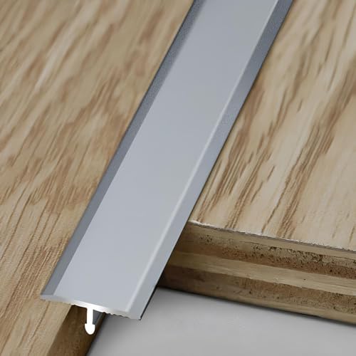 Aluminium-Bodenübergangsleiste, Flache Trennleiste Für Türschwelle, Für Premium-Bodenübergangsleisten Für Fliesen Und Teppich, 3 * 90cm(Gray,0.8cm/0.31in) von HAOKKV