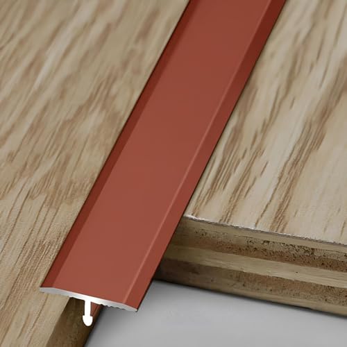 Aluminium-Bodenübergangsleiste, Flache Trennleiste Für Türschwelle, Für Premium-Bodenübergangsleisten Für Fliesen Und Teppich, 3 * 90cm(Red,0.8cm/0.31in) von HAOKKV