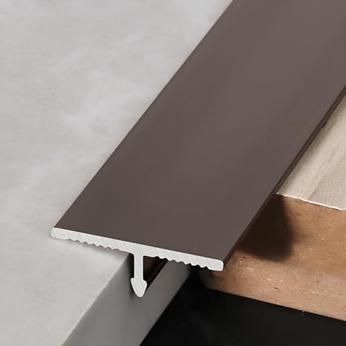 Aluminium-T-Formleisten Und Übergangsleiste Boden, Flache Trennwände Für Türschwellen Und Bodenfugen Zum Verbinden Von Laminatfliesen, 3Stück*100cm(Coffee,0.8cm/0.31in) von HAOKKV