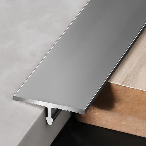 Aluminium-T-Formleisten Und Übergangsleiste Boden, Flache Trennwände Für Türschwellen Und Bodenfugen Zum Verbinden Von Laminatfliesen, 3Stück*100cm(Gray,0.6cm/0.23in) von HAOKKV