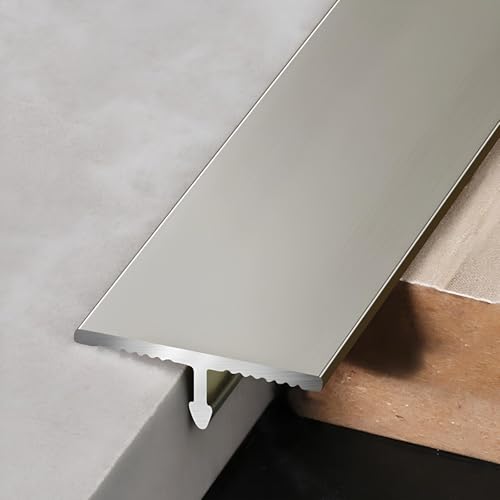 Aluminium-T-Formleisten Und Übergangsleiste Boden, Flache Trennwände Für Türschwellen Und Bodenfugen Zum Verbinden Von Laminatfliesen, 3Stück*100cm(Light Gray,0.6cm/0.23in) von HAOKKV