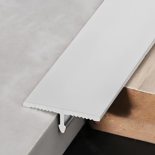 Aluminium-T-Formleisten Und Übergangsleiste Boden, Flache Trennwände Für Türschwellen Und Bodenfugen Zum Verbinden Von Laminatfliesen, 3Stück*100cm(White,0.6cm/0.23in) von HAOKKV