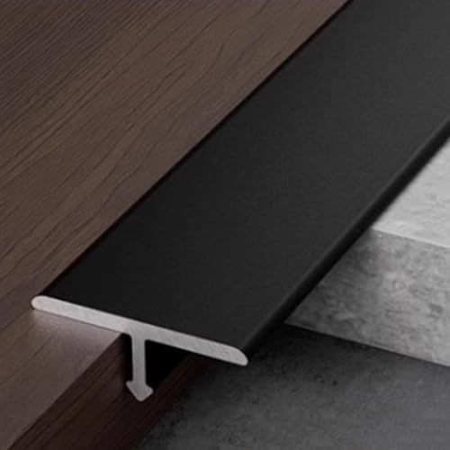 Aluminium-T-Formleisten Und Übergangsleiste Boden, Für Laminatbodendielen, Vinylbodenübergang, Spaltabdeckung, L90cm×3St(Black,W3.3cm) von HAOKKV