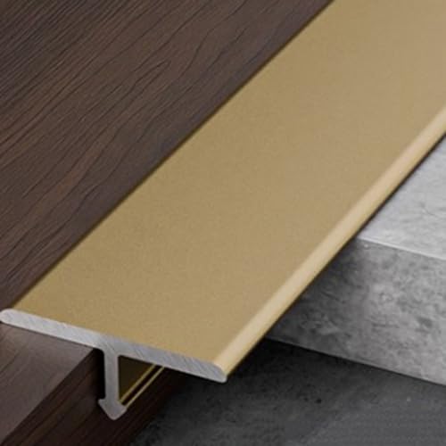 Aluminium-T-Formleisten Und Übergangsleiste Boden, Für Laminatbodendielen, Vinylbodenübergang, Spaltabdeckung, L90cm×3St(Gold,W3.3cm) von HAOKKV