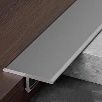 Aluminium-T-Formleisten Und Übergangsleiste Boden, Für Laminatbodendielen, Vinylbodenübergang, Spaltabdeckung, L90cm×3St(Gray,W0.8cm) von HAOKKV