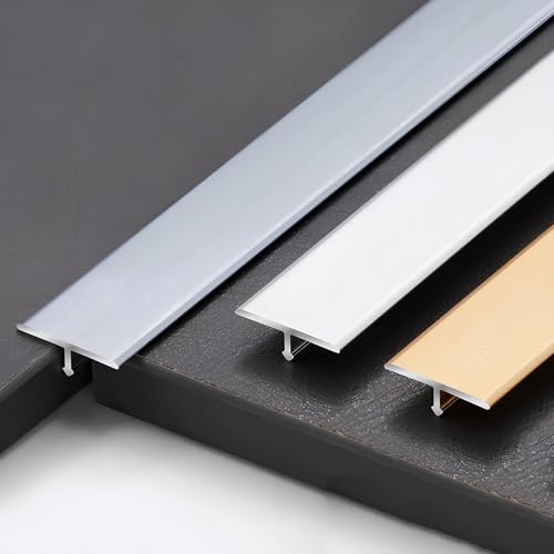 Aluminium-T-Formleisten Und Übergangsleiste Boden, Für Laminatbodendielen, Vinylbodenübergang, Spaltabdeckung, L90cm×3St(Gray,W3.3cm) von HAOKKV