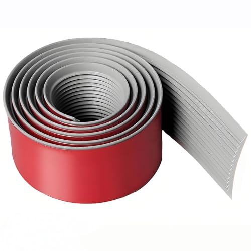 Boden Übergangsleiste – Selbstklebende Bodenbelagsstreifen, PVC-Bodenkantenstreifen, Für Teppich, Fliesen Und Lücken, Schwellenabdeckung (100cm, Grau)(Red,3cm/1.18in) von HAOKKV