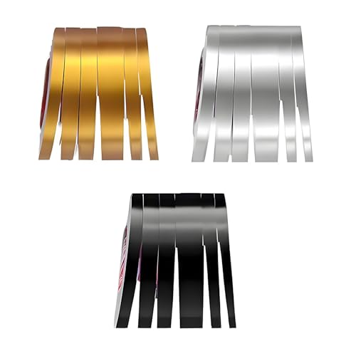 Bodenfliesen-PET-Metall-Spiegelband, Selbstklebendes Dekor-Boden-Wandnaht-Aufkleber-Spaltdichtungsband Für Küchen-Badezimmerschränke (50 M)(Black,2cm/0.78in) von HAOKKV