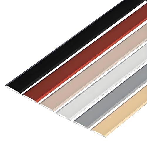 Bodenleiste Aus Aluminium Selbstklebend Türschwellen Leiste, Flache Trennleiste, Metallbodenleisten Für Türen, Schwellen, Rampen, Fliesen, Laminate(Gray,2cm/0.78in) von HAOKKV