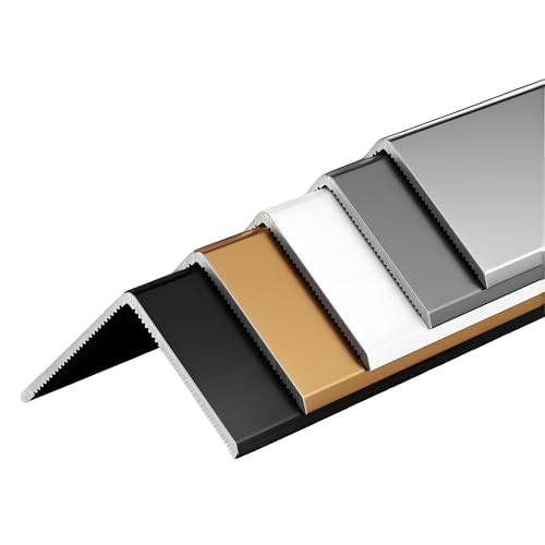 L-förmige Eckleiste, Aluminium-Türschwellen Leiste, Boden Übergangsleiste, Eckschutz, Bodenkantenleistenverbindung – 100cm Länge(Gray,2.5 * 2.5cm) von HAOKKV
