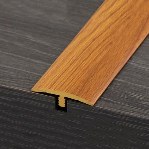 Übergangsleiste Boden Selbstklebend PVC Abdeckleiste Holzmaserungsdesign Übergangsprofil Laminat Für Unebene Böden Mit Höhen Bis Zu 6mm(Light Teak) von HAOKKV