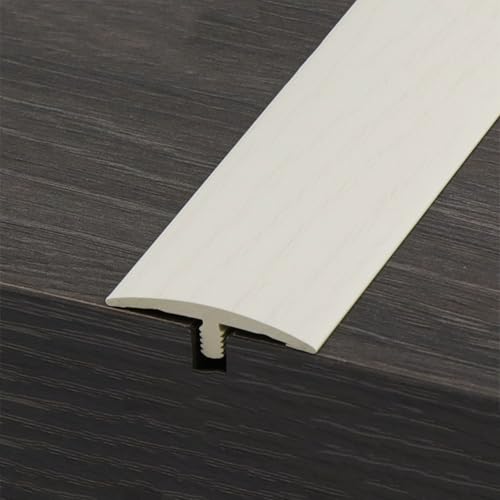Übergangsleiste Boden Selbstklebend PVC Abdeckleiste Holzmaserungsdesign Übergangsprofil Laminat Für Unebene Böden Mit Höhen Bis Zu 6mm(Silver White) von HAOKKV