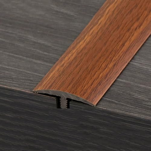 Übergangsleiste Boden Selbstklebend PVC Abdeckleiste Holzmaserungsdesign Übergangsprofil Laminat Für Unebene Böden Mit Höhen Bis Zu 6mm(Teak) von HAOKKV