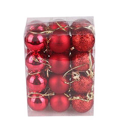 HAOLEI Weihnachtskugeln 3CM, 24 Stücke Christbaumkugeln Kunststoff Ornamente Weihnachtsdeko Weihnachtsbaumschmuck für Weihnachtsbaum Christbaumkugeln Braun Weihnachtsdekoration von HAOLEI