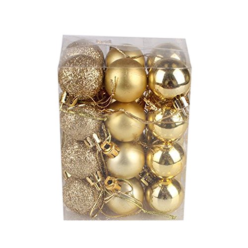 HAOLEI Weihnachtskugeln 3CM, 24 Stücke Christbaumkugeln Kunststoff Ornamente Weihnachtsdeko Weihnachtsbaumschmuck für Weihnachtsbaum Christbaumkugeln Braun Weihnachtsdekoration von HAOLEI
