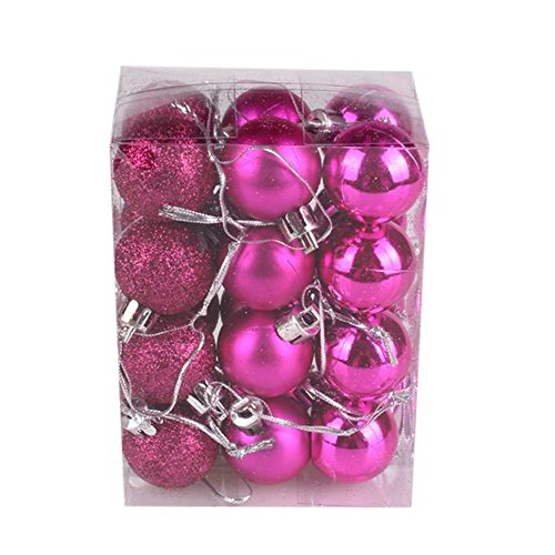 HAOLEI Weihnachtskugeln 3CM, 24 Stücke Christbaumkugeln Kunststoff Ornamente Weihnachtsdeko Weihnachtsbaumschmuck für Weihnachtsbaum Christbaumkugeln Braun Weihnachtsdekoration von HAOLEI