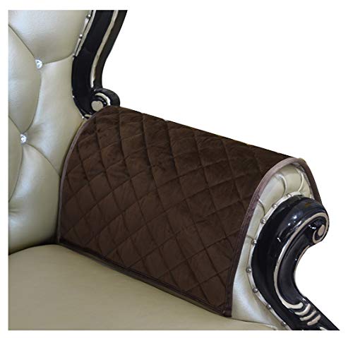 HAOMAIJIA Sofa-Armlehnenbezug, Armlehnenbezug, rutschfest, gesteppt, Möbelschutz für Leder-Sofa Couch (ALATTE, 50,8 x 61 cm, Sofa-Armlehnenbezug, 2 Stück) von HAOMAIJIA