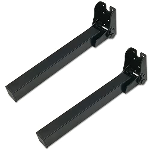 2 Stück Tischbeine Klappbar Kurz Eckig, Klappbare SofafüßE KlappbettfüßE, Höhe 14～50cm erhältlich (Schwarz, H 50cm) von HAOMEO