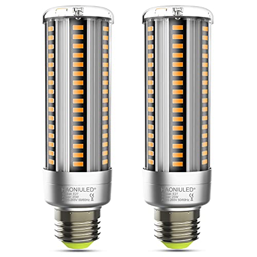 E27 LED 25W Warmweiß Led Mais Birnen 2700K 3000LM Ersatz 250W Glühlampe, LED E27 Maiskolben Glühbirnen Led Lampen Leuchtmittel E27 Led Birne Energiesparlampe, 2er Pack von HAONIULED