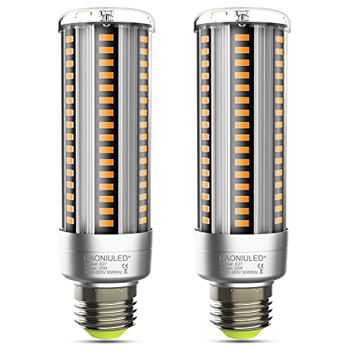 HAONIULED E27 LED 25W Warmweiß Led Mais Birnen 2700K 3000LM Ersatz 250W Glühlampe, LED E27 Maiskolben Glühbirnen Led Lampen Leuchtmittel E27 Led Birne Energiesparlampe, 2er Pack von HAONIULED