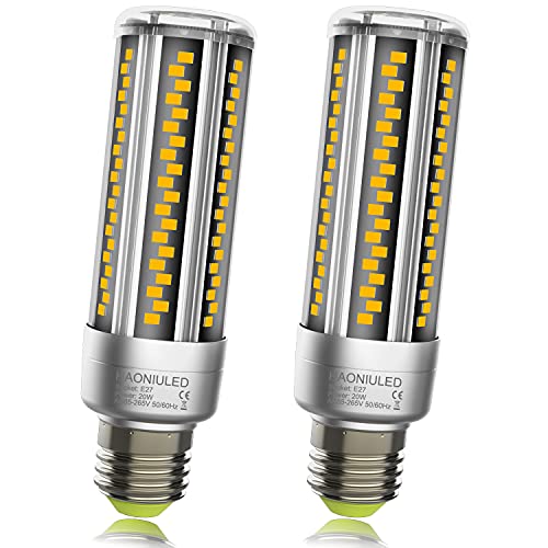 HAONIULED E27 LED Birne, 20W 2500 Lumen LED E27 Glühbirne Mais, ersetzt 200W Lampe Glühlampe, Leuchtmittel E27, 3000K Warmweiß LED E27 Maiskolben lampen, 360° Energiesparlampe, 2er Pack von HAONIULED