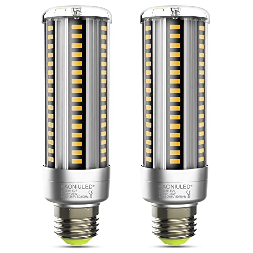 HAONIULED Superhelle 25W E27 LED Birne, 250W Glühlampe ersetzt, LED E27 4000K Neutralweiß 3000Lm, 360° Abstrahlwinkel, Leuchtmittel LED, Nicht Dimmbar, 2er Pack von HAONIULED