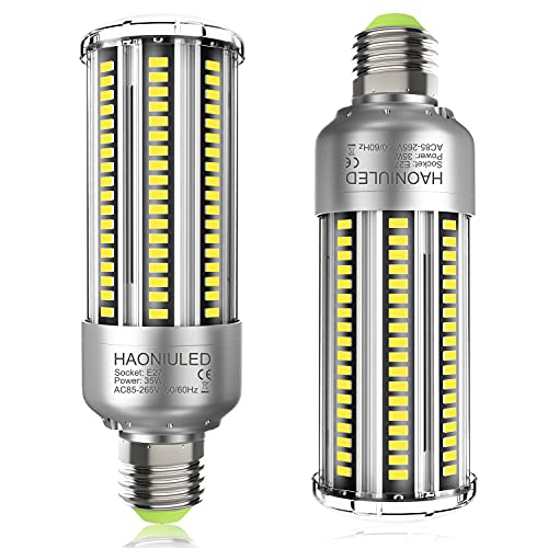 Superhelle E27 LED 35W Kaltweiß 6500K 4000LM Mais Birne Led E27 Lampe Entspricht Glühbirnen 300W, Edison Schraube E27 Maiskolben Led Birnen Led Mais Lampen Led Glühbirnen E27 Nicht Dimmbar, 2er-Pack von HAONIULED