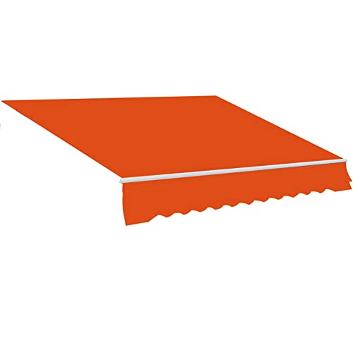Ersatzsegeltuch für einziehbare Markise, 100% 230 g Ployester, Fenster- und Tür-Sonnenschutz, wasserdichte Außen-Schattenabdeckung für Terrassenüberdachung, Balkon, anpassbar (Farbe: Orange, Größe: von HAONIY