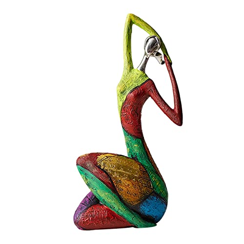 HAOSEM Gemäldefrau Kunstharz-Statue, Figuren für Inneneinrichtung, Wohnkultur, Wohnzimmer, Dekoration, Zubehör, Skulptur, moderne Kunst, Geschenk von HAOSEM