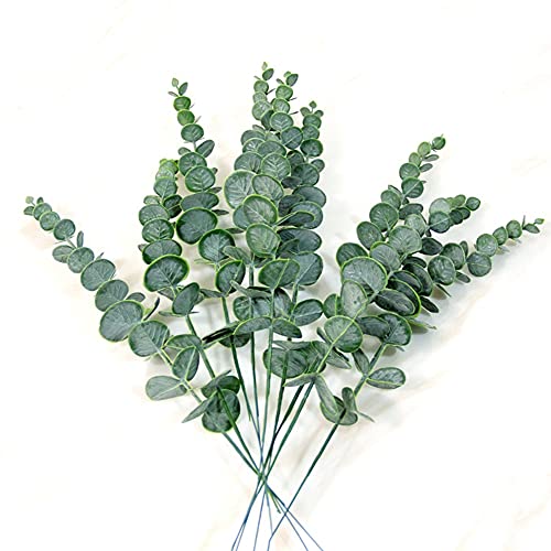 HAOSHICS 10 Stück künstliche Eukalyptusblätter, künstliche Eukalyptusblätter, künstliche Eukalyptus-Blumen, Basteln, Hochzeit, Party, Zuhause, Büro, Tischdekoration (grün) von HAOSHICS