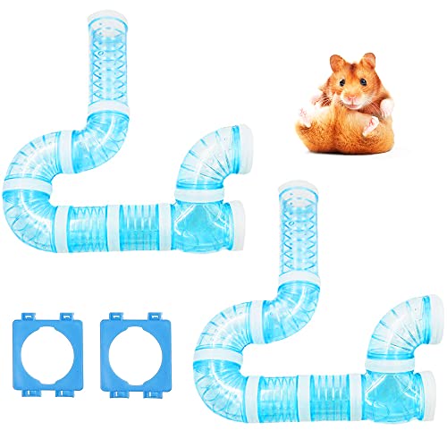 2 Hamster Tubes Kits, DIY Hamster Tunnel Adventure Externes Rohr, Transparente Verbindungsschiene Rattenspielzeug Hamsterkäfig Zubehör für Hamster Maus Kleintiere Sport Erweitern Sie den Raum von HAOTIAN-X