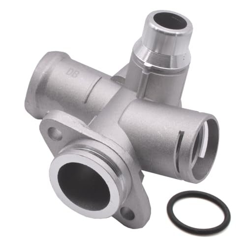 Aluminium Motor Wasserleitung Kühlmittel hinten Kühlmittel Flansch Rohr Kühlmittelflansch mit Dichtung für Audi A4 A6 S4 S6 Avant 2.0L Für Seat Exeo 06D121132C von HAOTOM