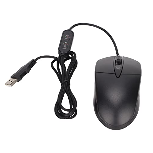 Mit beheizter Maus, Kabelgebundene Gaming Maus, Ergonomisches Design, Beheizte Tasten, 3 Programmierbare Tasten, 1600 DPI, Geeignet für Windows Computer Spiele, Universalgröße, Schwarz von HAOX