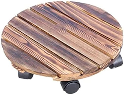 Robuster Pflanzen-Caddy aus Holz mit rollenden Rollen, Pflanzenständer, Untersetzer, Pflanzgefäß, Topfträger, Holz-Rollwagen für Pflanzen, Bodentyp, Bonsai-Blumentopf-Tablett, 40 cm von HAOXINGXIN