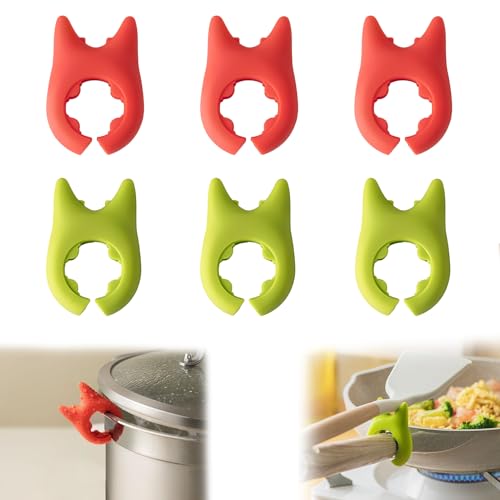 6 Stück Kochlöffelablage,Löffelablage Küche,Topf Seitenclip,Löffelablage Silikon,Zum Ablegen Von Löffeln Und Spateln Nach Dem Kochen In Einer Dampfgarer Ablage,Kitchen Gadgets von HAOXYO