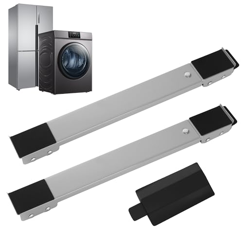 2 Stück Waschmaschinen Untergestell，einstellbar MöBelroller Easymove,Robust und langlebig,Mit Anti Rutsch Gummi Washing Machine Stand,Belastbar bis 300 kg,für Waschmaschine, Sofa,Kühlschränke(Grau) von HAOYULUO