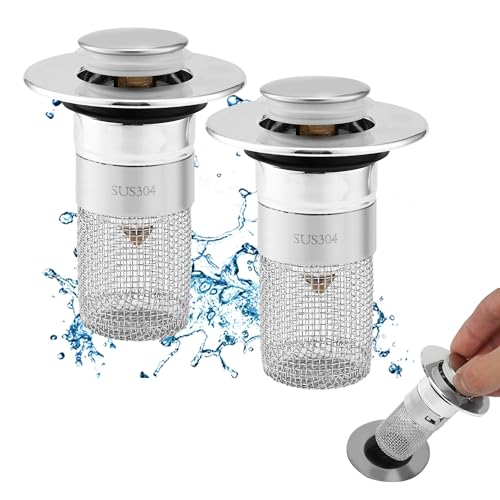 2 Stücke WaschbeckenstöPsel,34-40mm Universal Pop Up Abflusssieb Waschbecken,Abflusssieb Abflussstopfen,Siebstopfen mit Haarsieb für Abflussstopfen auf der Arbeitsplatte 2 Stücke WaschbeckenstöPsel,34-40mm Universal Pop Up Abflusssieb Waschbecken,Abflusssieb Abflussstopfen,Siebstopfen mit Haarsieb für Abflussstopfen auf der Arbeitsplatte von HAOYULUO