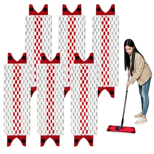 6 Stück für Vileda Bodenwischer Ersatzbezug Set,für Vileda Ultramax Ersatzbezug,46x13cm für Vileda Wischmopp Ersatzbezug,Aus Mikrofaser,Zum Entfernen von Flecken auf harten und empfindlichen Böden von HAOYULUO